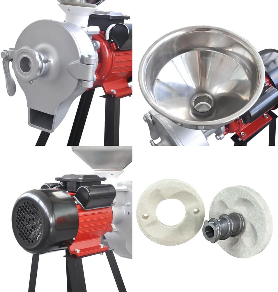 All-In-One Dry & Wet Grinder for Multiple Uses, 150 Steel Mill Wet And Dry Grinding Machine Cast Steel Material Suitable for Soybean, Millet Rice