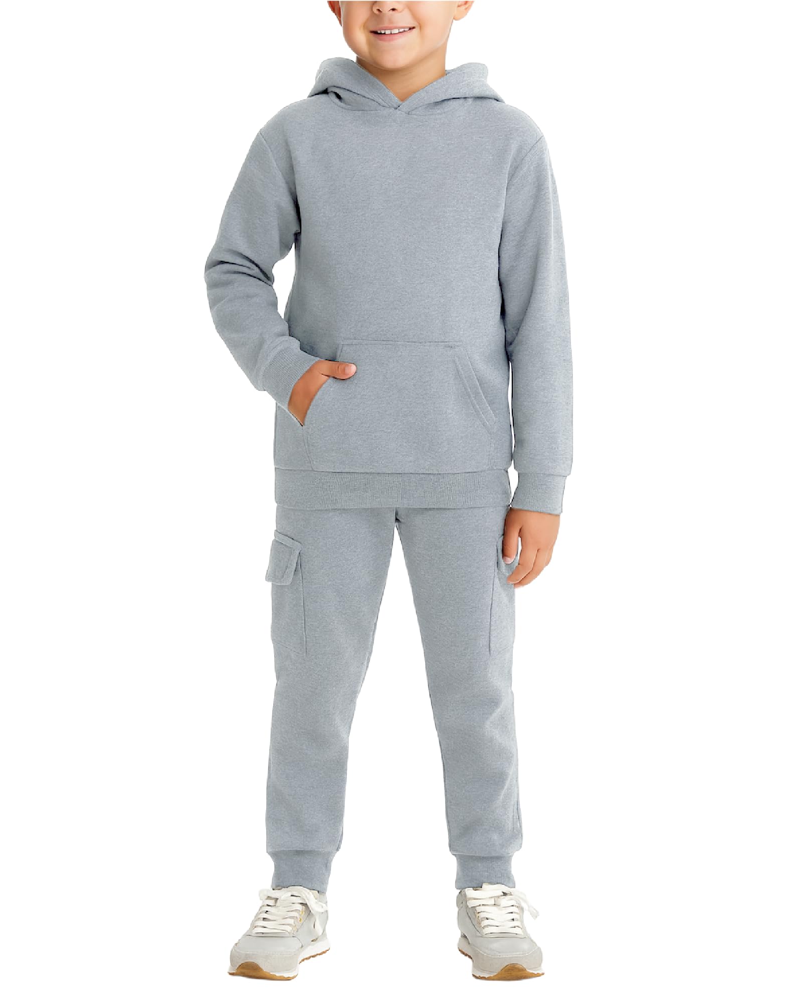 Coney Island Boys Sweatsuit Set - 2 Piece Athletic Soft Fleece Pullover Hoodie Sweatshirt and Cargo Sweatpants for Boys