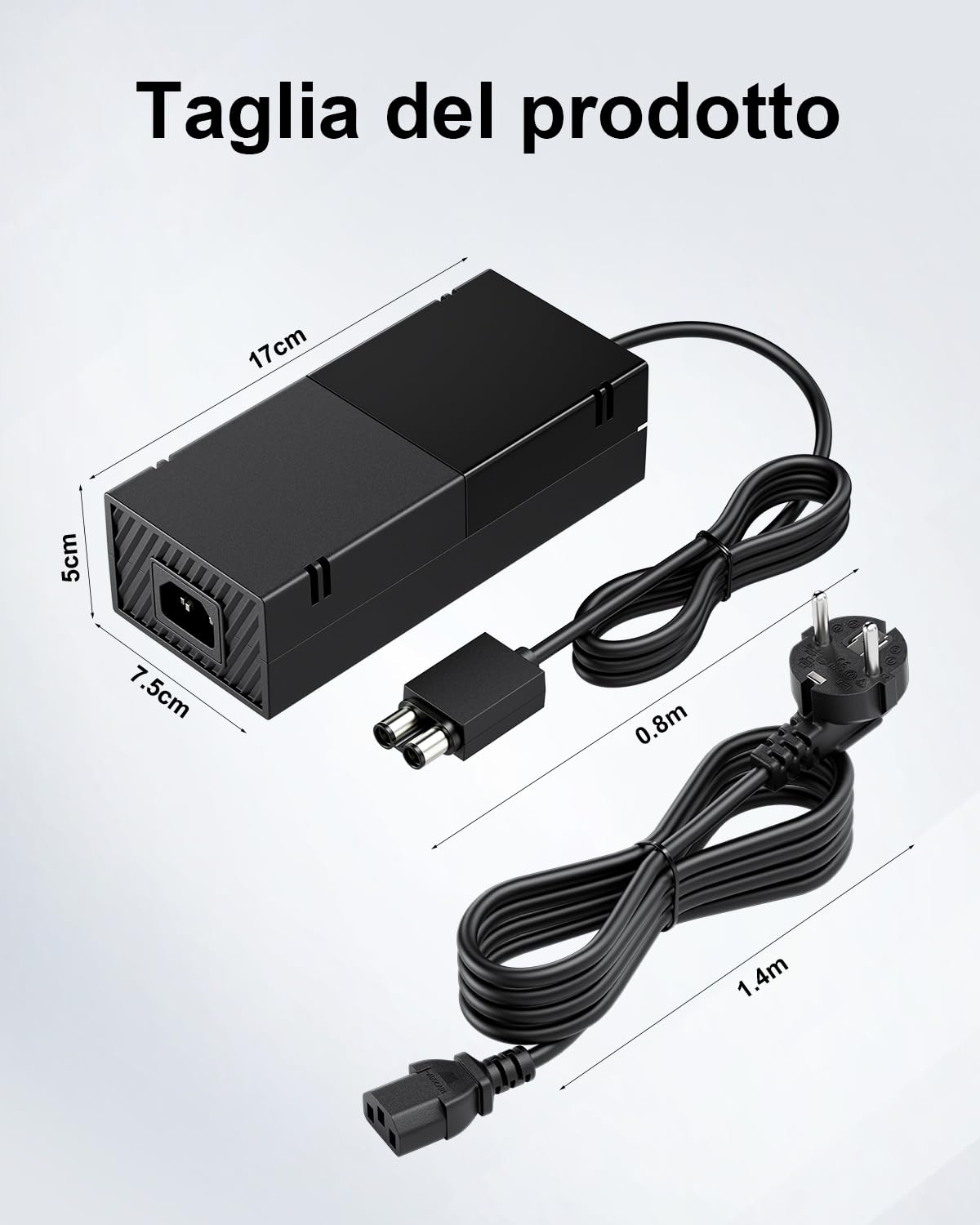 Sostituzione dell'alimentatore dell'adattatore CA per Xbox One, Cavo di alimentazione per Xbox One Brick EU Charging Cable100-240V Voltage