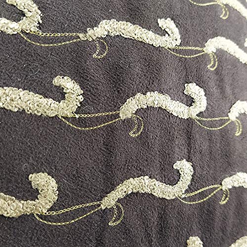 Image of SAJAVAT HOME CV120 Embroidery Cushion Cover (Pack of 1) 18x18 INCHES /45x45 cm Multicolour (Umber Brown, Suede)