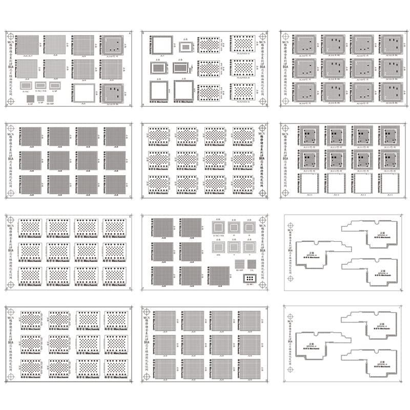 AETOOL - BGA Solder Mask Repair Green Oil Net for iPhones A8 A9 A10 A11 Chip Stencils for The Soder Mask Ink