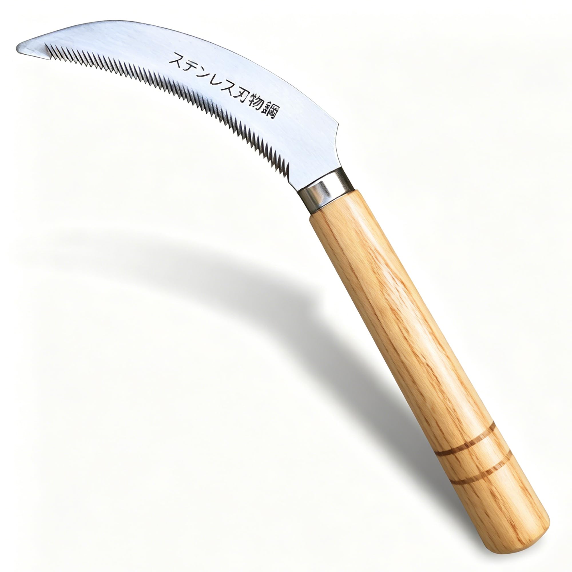 Grass Sickle Hoe Gardening Handheld Tool Weeding Tools for Garden (Brown)