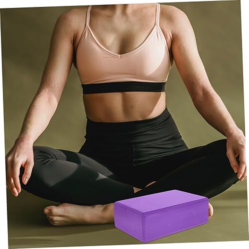 Miniatura 7 de STOBAZA Juego de 3 bloques de yoga de espuma EVA con correa, ladrillos de ejercicio compactos ligeros para estirar, flexibilidad, equilibrio y