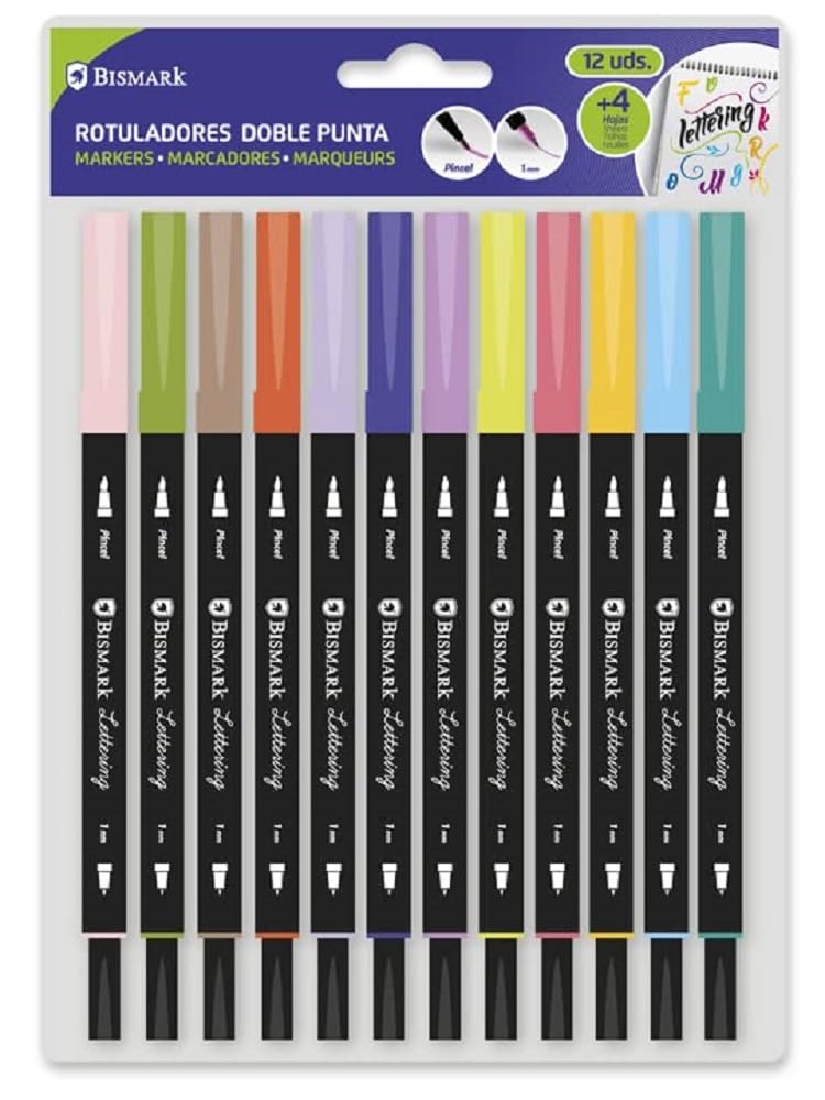 Bismark Set 12 Rotuladores Lettering Doble Punta