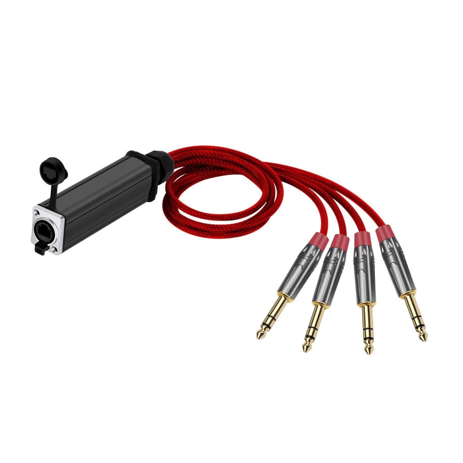 Câble audio RJ45 CAT5 femelle convertisseur vers 4 canaux