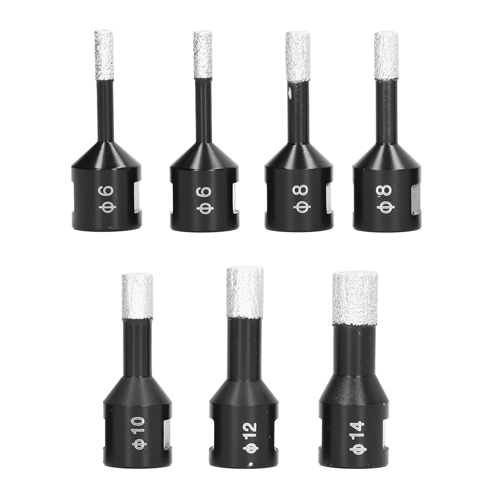 Respicefinem 7 Pcs Diamond Drill Bits Wet Dry Diamond Brazing Hole Saw Kit with M14 Female Thread Ideal for Marble Tile Granite Featuring Good Heat Dissipation Performance Long