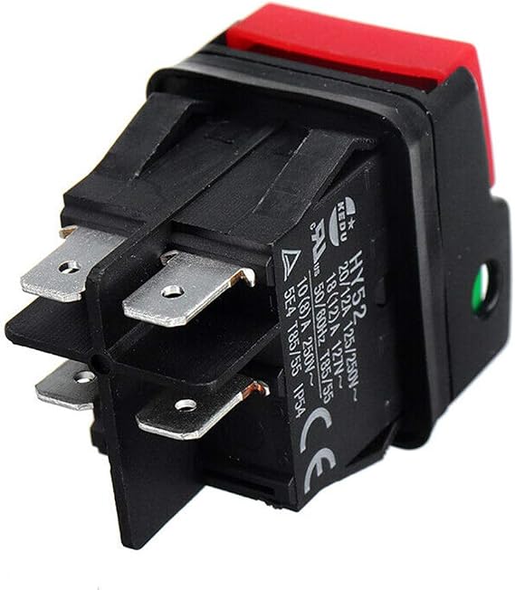 KEDU HY52 4Pins Industrial On Off Pushbutton Switch Electric Push Button Switch, 2-Pack