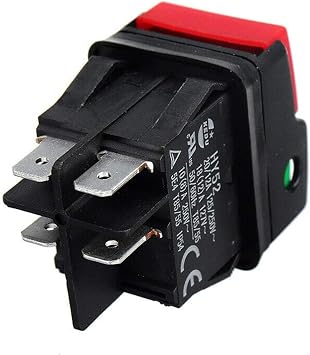 KEDU HY52 4Pins Industrial On Off Pushbutton Switch Electric Push Button Switch, 2-Pack