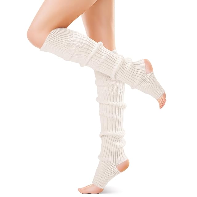 FGZ Long Leg Warmer 80s Party Ribbed Knit Outfits for Women Girls Fashion Socks Accessories