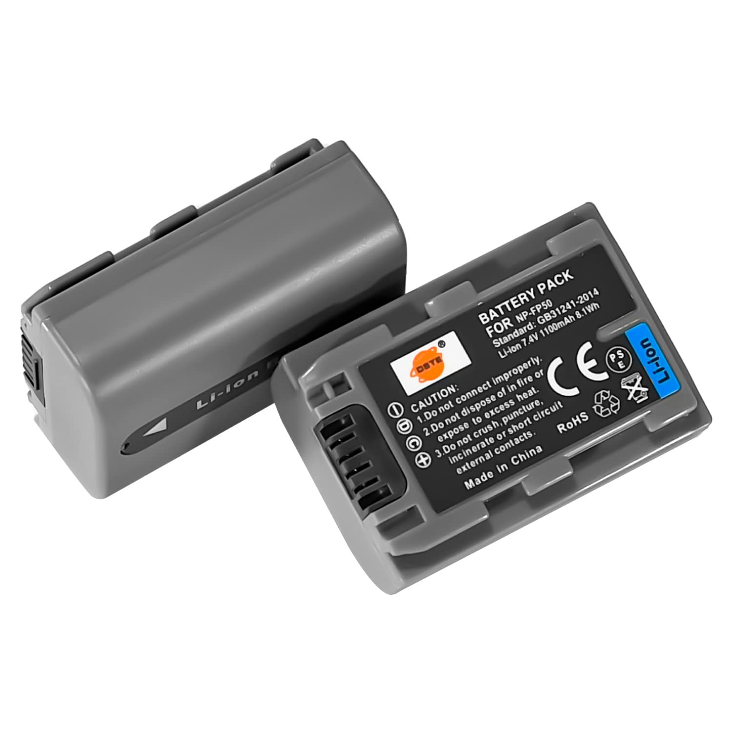 DSTE 2PCS NP-FP50 Batería & Cargador Compatible con Sony DCR-30, DCR-DVD105, DCR-DVD202E, DCR-DVD203E, DCR-DVD205E, DCR-DVD304E, DCR-DVD305