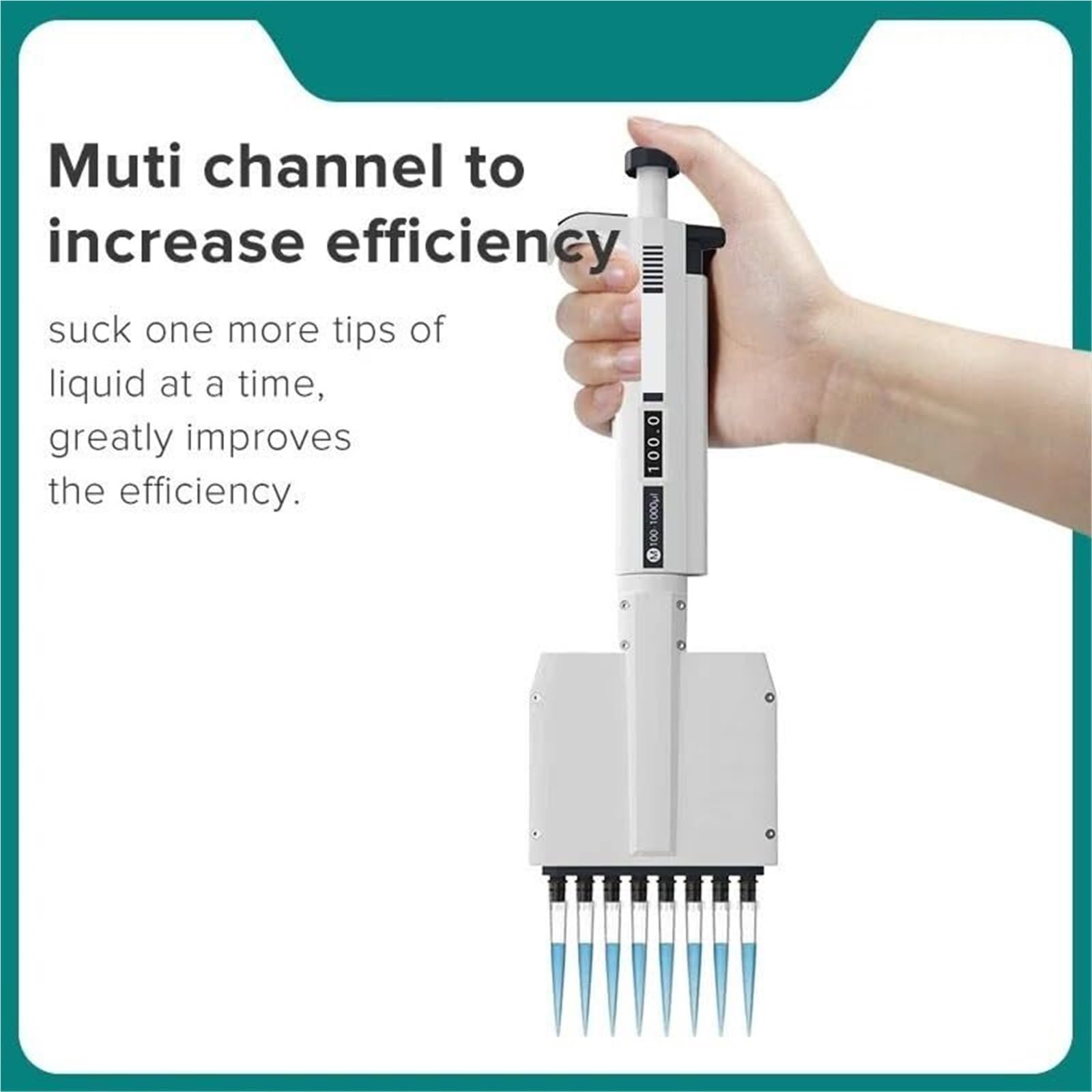 Pipetas Pipeta, 8 Canales 12 Micropipeta Ajustable Digital Manual De Laboratorio Multicanal,Laboratorio(8 Channels 50-300ul)