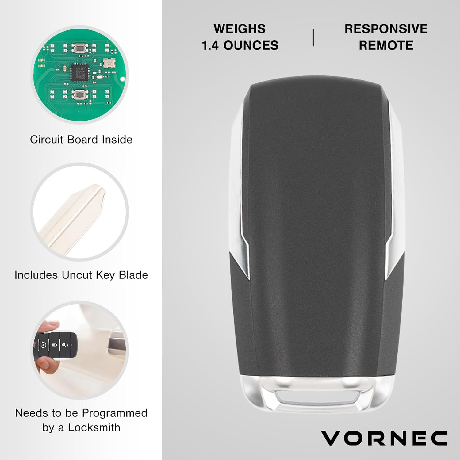 Key Fob Replacement for Dodge RAM 1500 Pickup (2019–2024) – 4 Button Smart Remote with Remote Start – FCC ID OHT-4882056 P/Ns 68291689AD