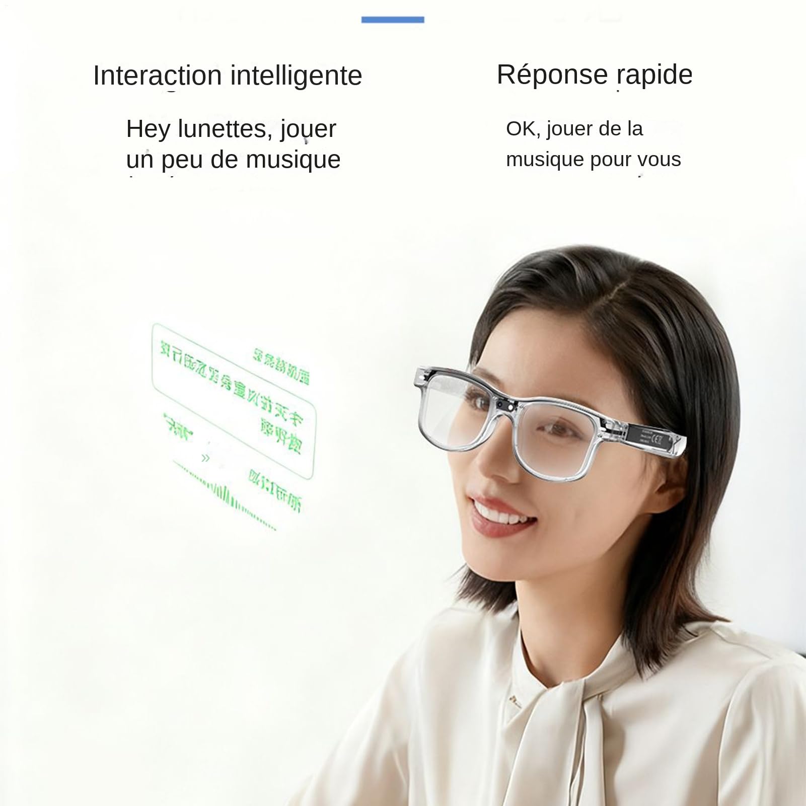 Générique Occhiali Connessi - Stabilizzatore Anti-Vibrazione per Occhiali da Sole | Connessi Traduzione Multilingue,Per Famiglia Donne Lavoro Casa Interni Esterno Classe