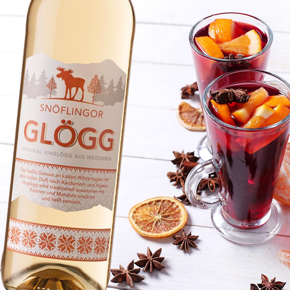 Snöflingor Glögg Vinglögg Weiß, sortenreines Weinpaket + VINOX Winecards (6x0,75l)