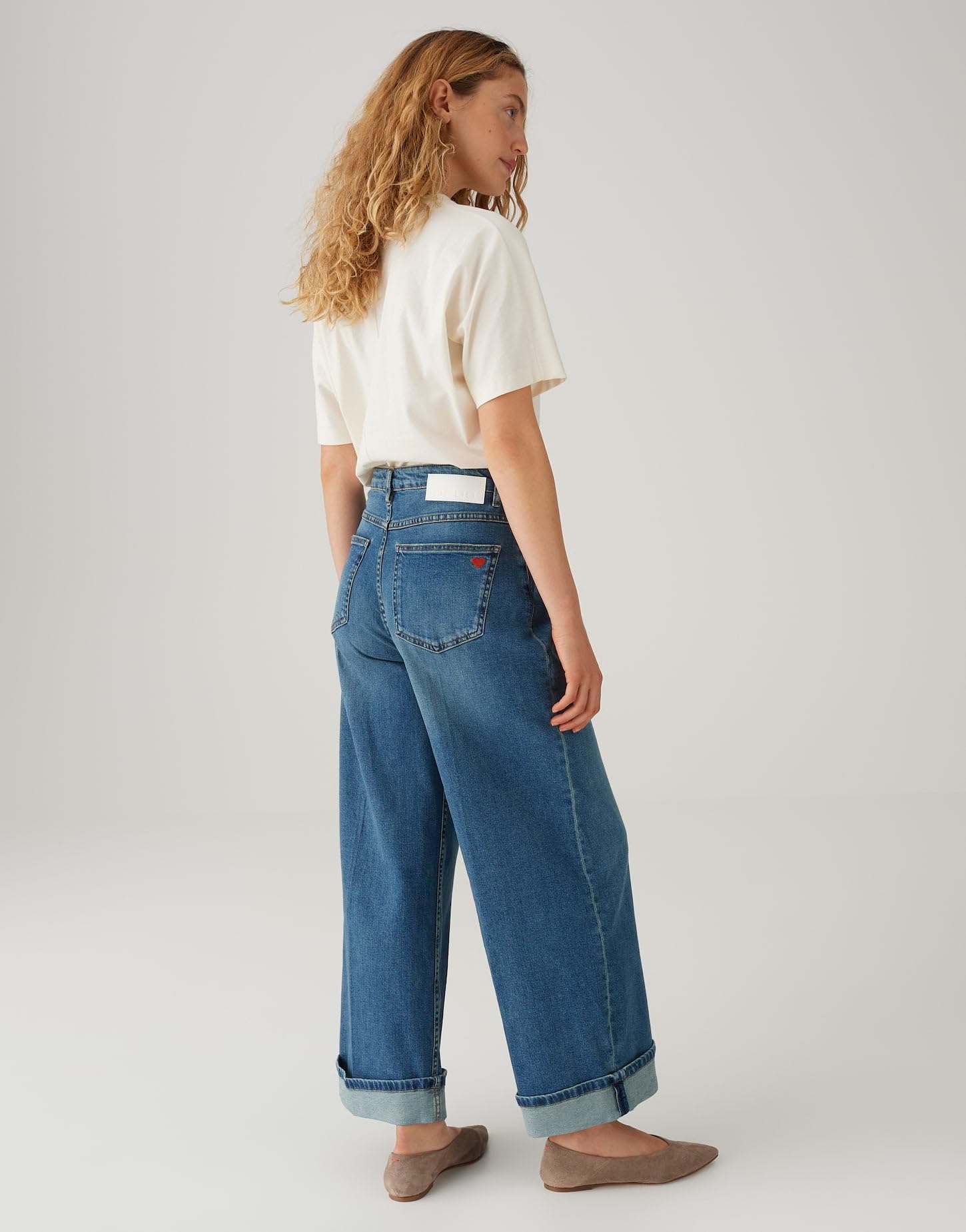 OPUS Damen Wide | Miva Valentine Verkürzte Wide Leg Jeans aus Dry Indigo® Mid Rise