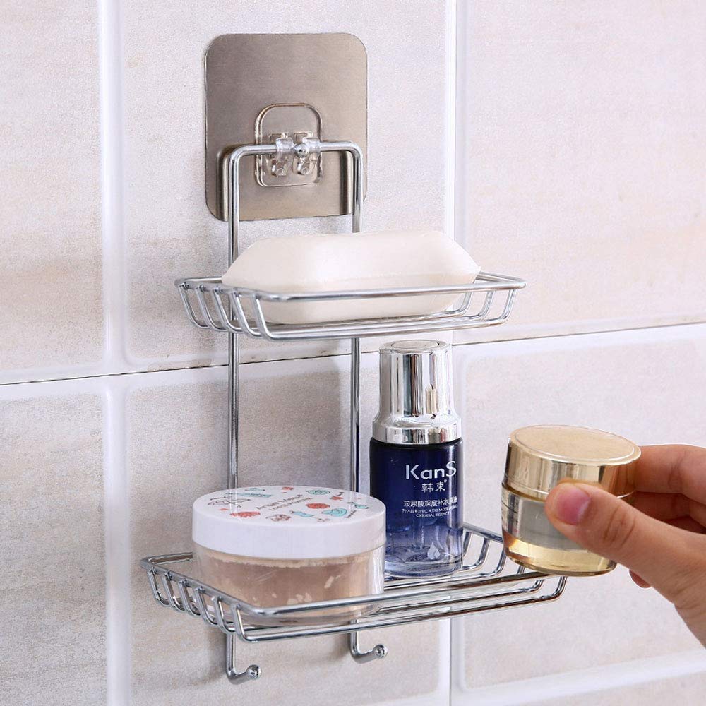 MP Enterprise Metal Self Adhesive Multipurpose Kitchen Bathroom Shelf Wall Holder Bathroom Storage Box Strong Magic Sticker Shower Rack Shelf with Towel Holder (Black) (B08YXHMTG1) Amazon Price History, Amazon Price Tracker
