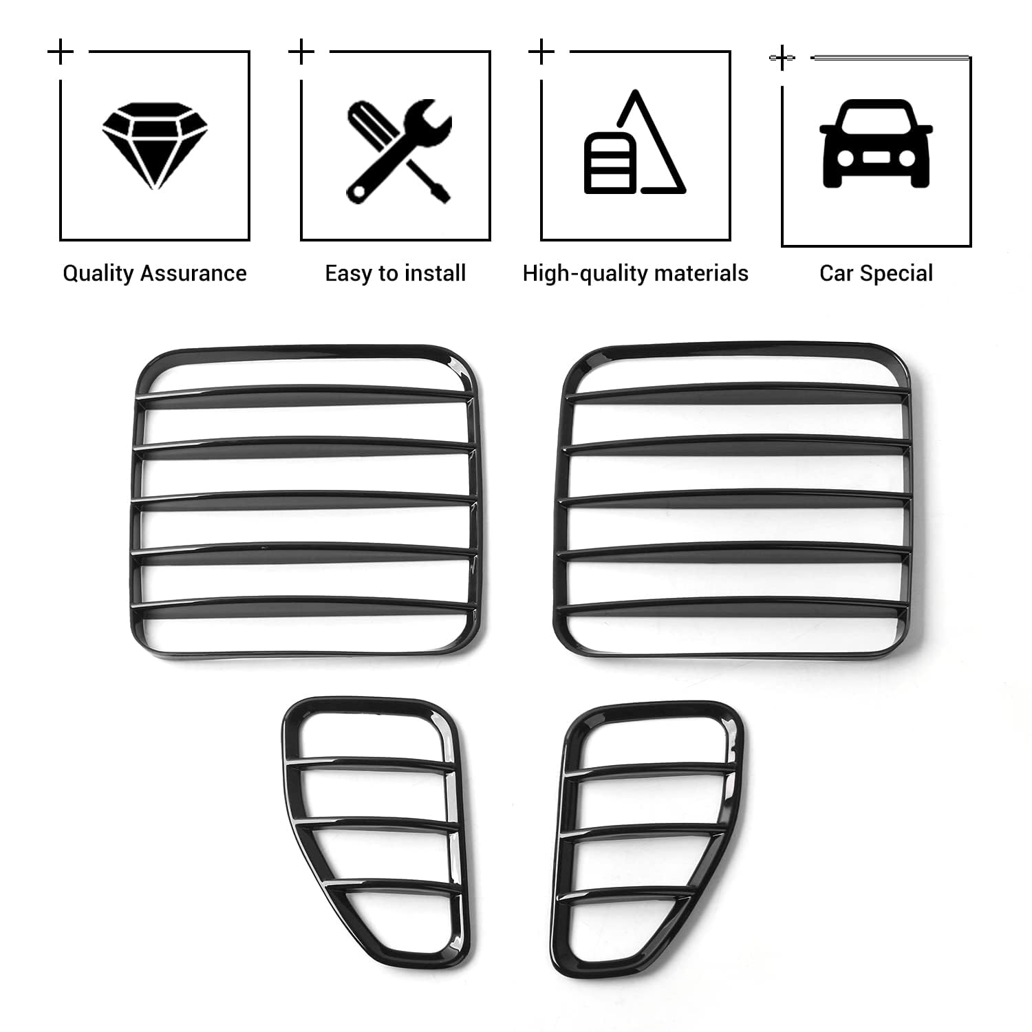 ABS Tail Light Okładki żaluzji Tylna osłona tylnego światła dla Jeep Renegade 2016-2021, czarny