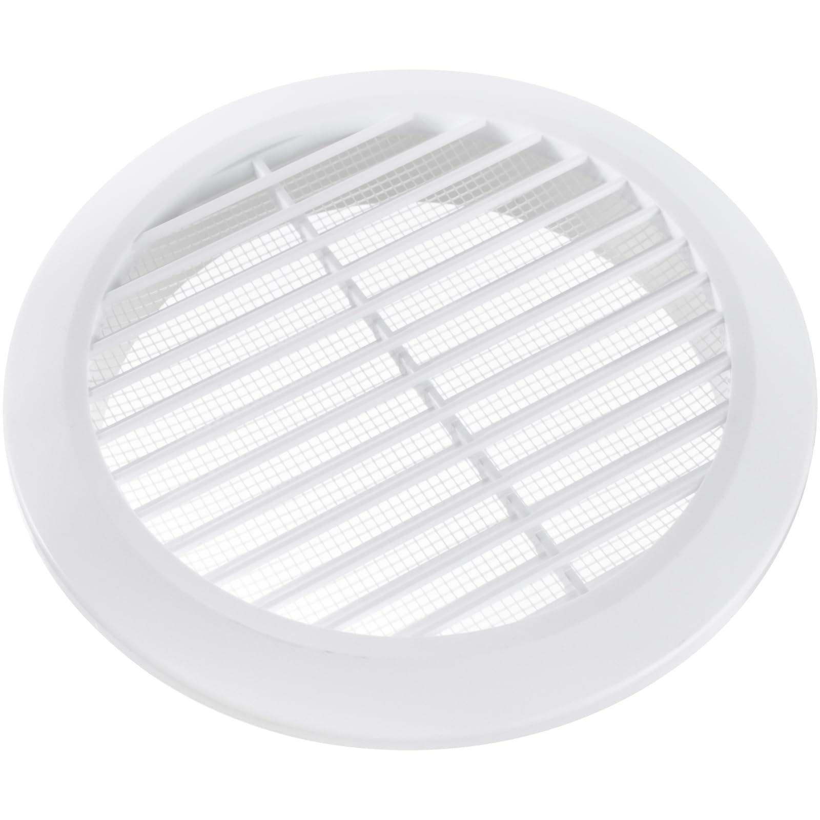 Rejilla De Ventilación Redonda Blanca 6 Pulgadas Con Malla Insectos. (conducto 6Ø / 7Ø). Aplicaciones Ventilación. Cubierta Interior Y Exterior. Disponible En 3 Tamaños