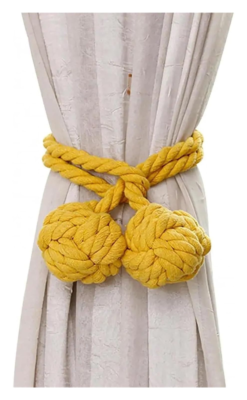 Lot de 4 embrasses de Rideaux à Pompons, embrasses de Rideaux Simples, Cordes de Cravate de Rideau, embrasses à Boules suspendues, Supports de Boucles, décoration d'intérieur(Orange)