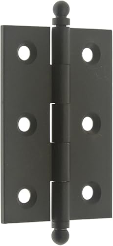 Miniatura 6 de idh by St. Simons 82015-019 Bisagras de gabinete de latón macizo de calidad profesional de 2 x 1-12 pulgadas (par), 1-12 pulgadas, negro mate