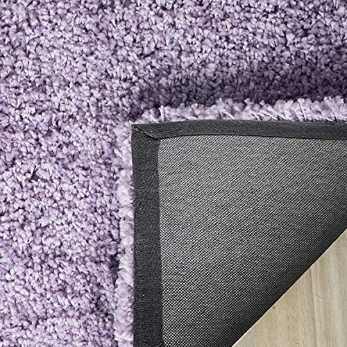 Image of CD Carpet Anti Slip Shaggy Fluffy Fur Rugs and Carpet for Living Room Bedroom Kids Room Plain Circle Carpets for Home with 2 Inch Thickness (Color Royal Purple Size 4x4 Feet Round)