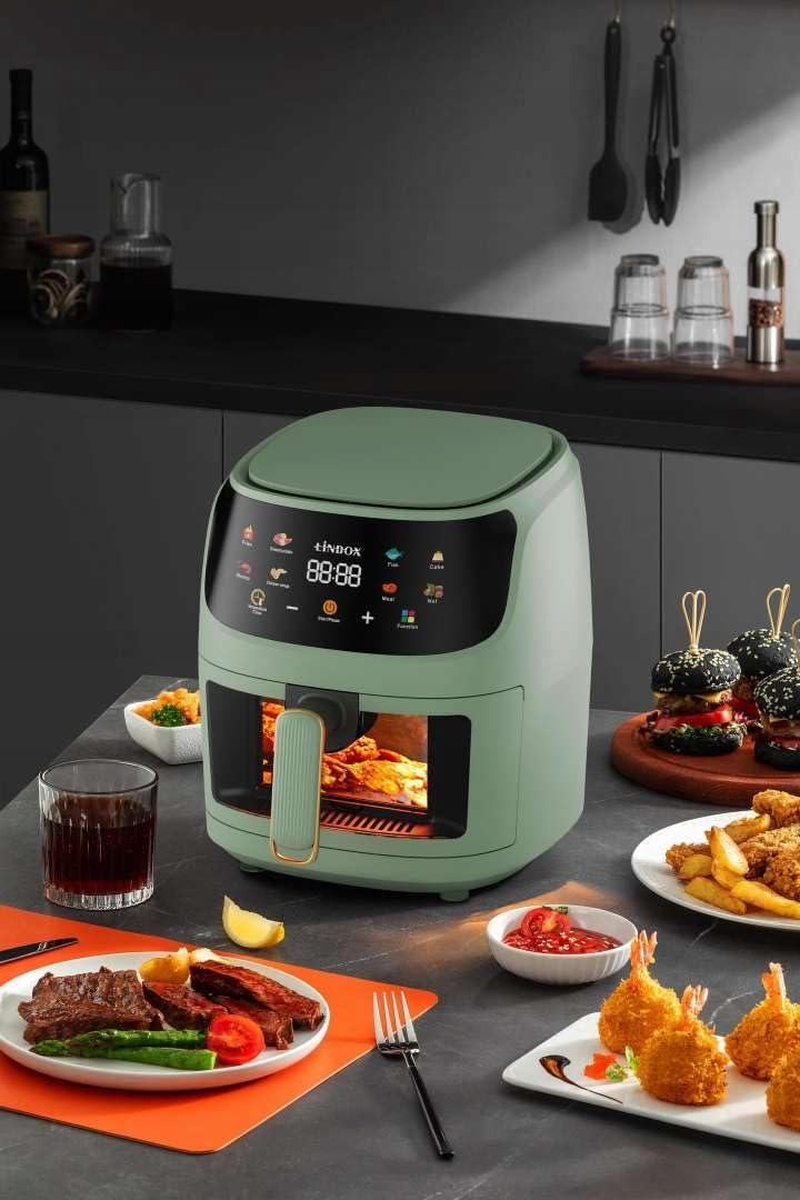 FRYTKOWNICA BEZTŁUSZCZOWA AIR FRYER LINBOX ZIELONA