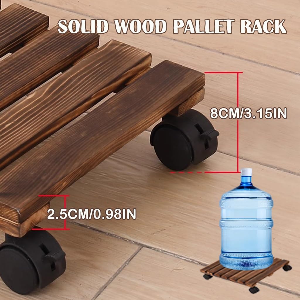 Carrito de flores rodante con ruedas – 50 x 50 cm para interiores y exteriores, bandeja portátil para plantas de jardín fácil de plantar y jardinería, perfecto para principiantes de plantas