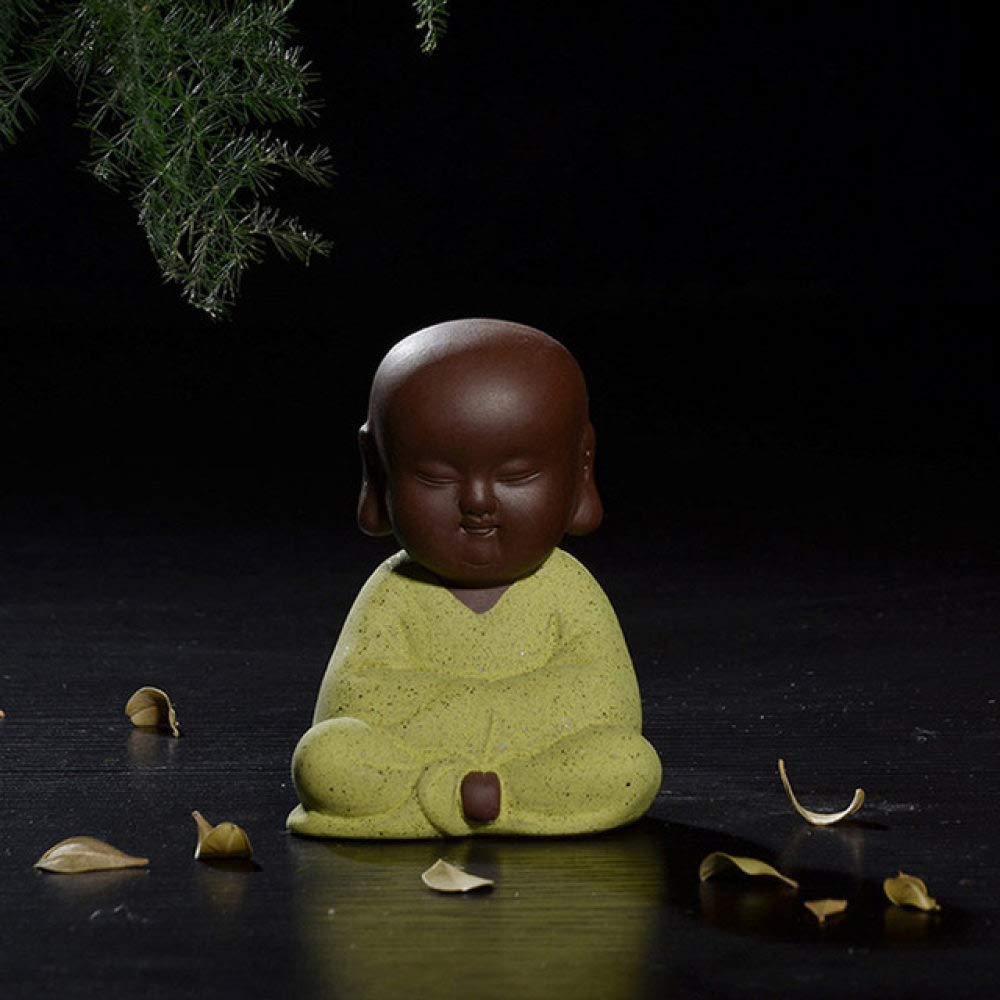Figurines de moine pour décoration de voiture et salon style zen