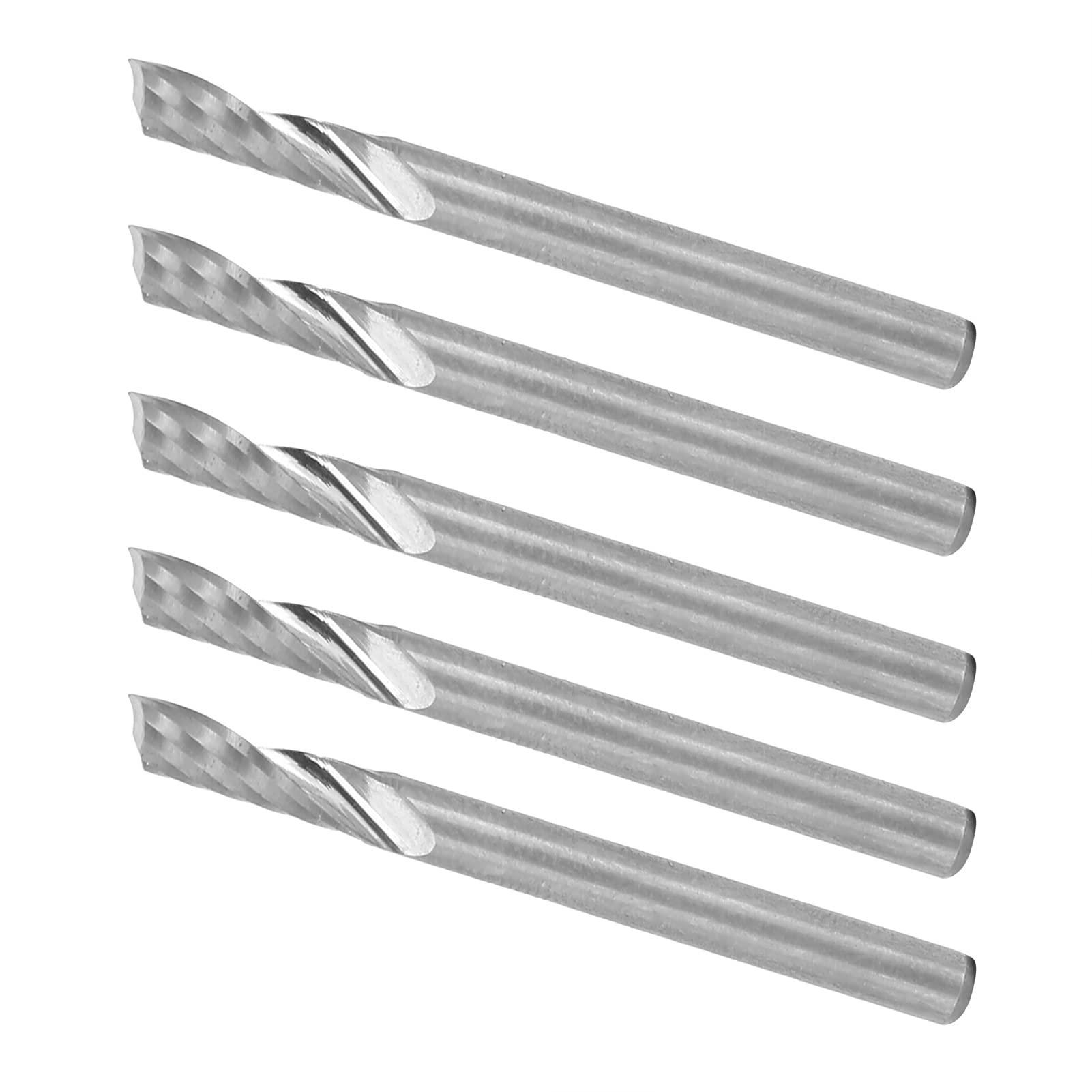 5pcs Tungsten Steel Spiral Router Bits 3.175x10mm for Wood Carving, Lightweight and Portable, Cutting Cutter Head for Fast Processing, Mirror Polished, High Chip Removal Eff