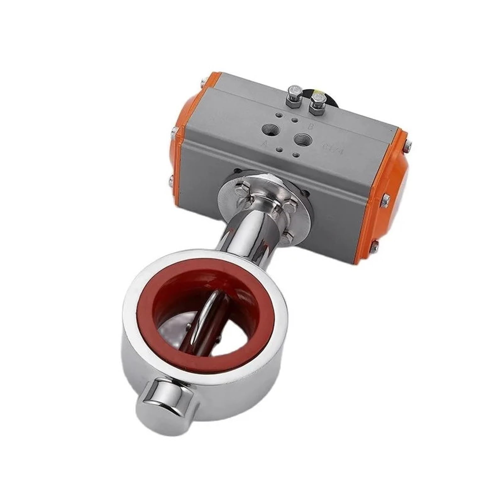 Valvola a farfalla tipo wafer, valvola a farfalla con flangia pneumatica integrata DN25 DN32 DN40 in acciaio inossidabile di grado (Size : DN25)