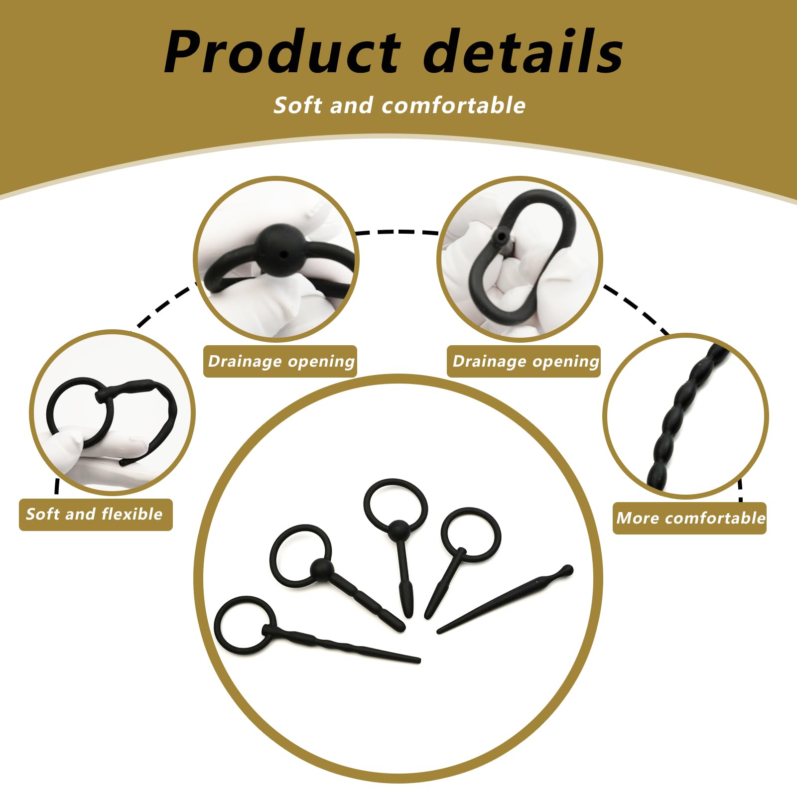 Dilatore Urinario 8-Piece Set Maschio Silicone Penis Rod Ostruzione Uretrale Cock Espansione Spina di Stimolazione Masturbazione Giocattolo Del Sesso