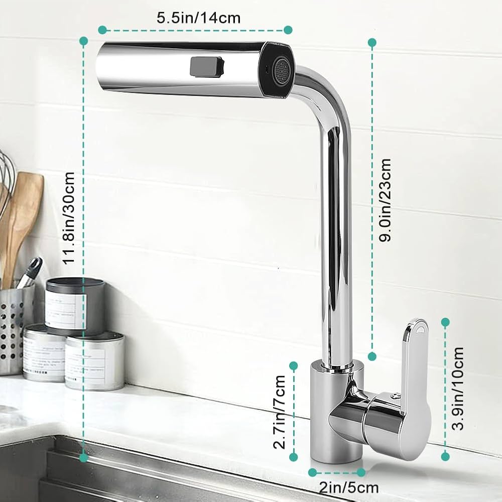 Grifo de cocina, grifo de fregadero de cascada, giratorio de una sola  manija, grifo de agua fría caliente con 3 modos de rociador para uso  comercial doméstico (plateado) : Herramientas y Mejoras del Hogar -  Amazon.com