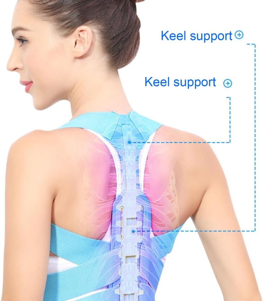 Posture Corrector for Women, Comfortable Upper and Back Brace,Adjustable Back Straightener Support for Back Shoulder Neck for Men or Child,A,M