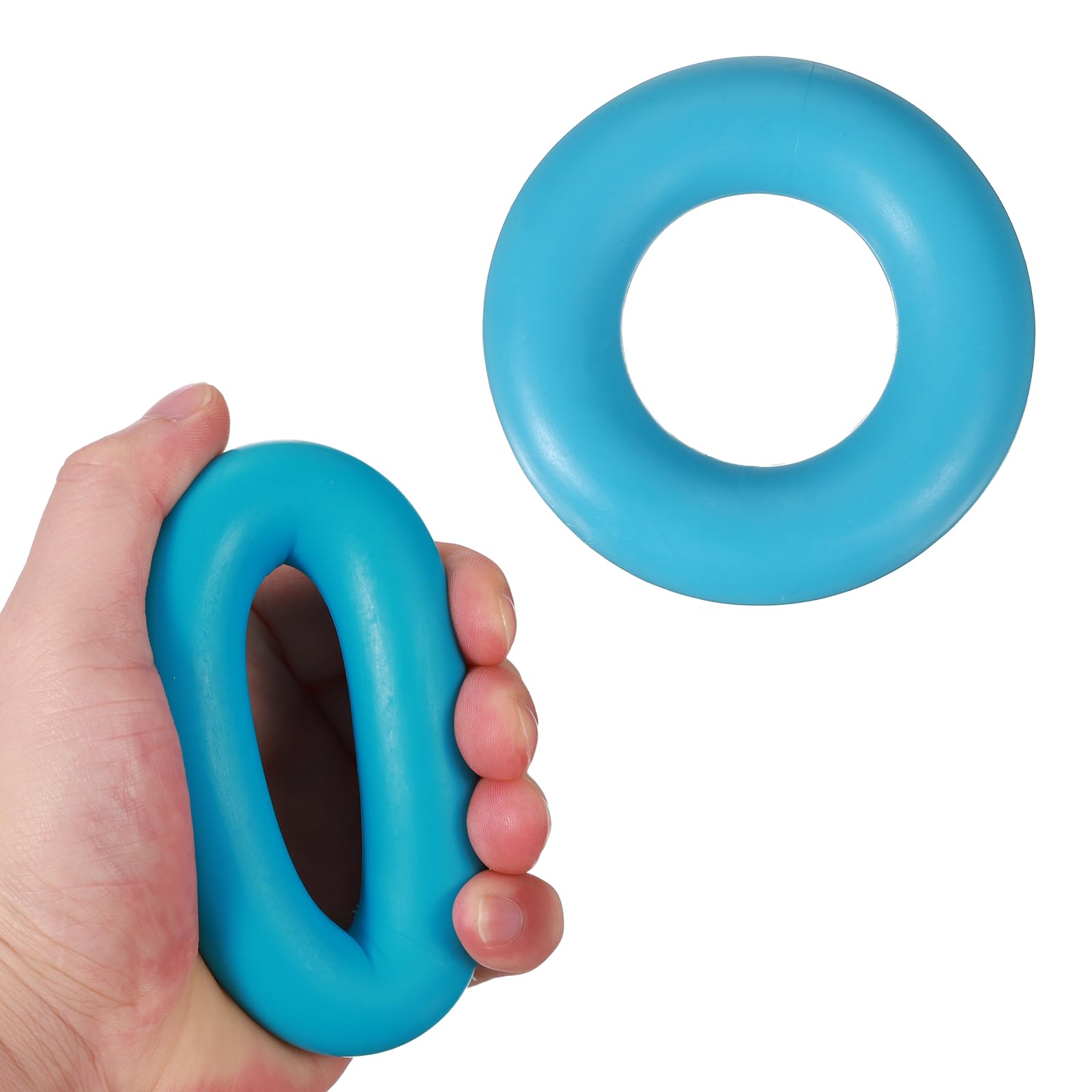 YELARXI Grip Strength Trainer Rings, Portable Hand Grip Strengthener Finger Forearm Strengthener - Fitting for (Athletes/Rock Climbing/Workout/Fitness), 3.5" & 35LB & Lake Blue