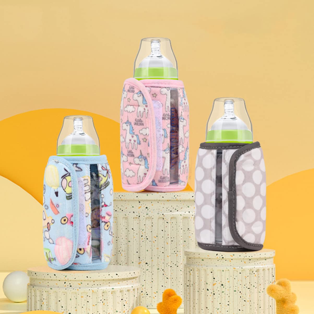 ibasenice 3piezas Térmica para Biberones Funda Aislante De para Coche Calentador De Bebidas Portátil Protección Térmica para Biberones y Botellas De Agua Diseño para