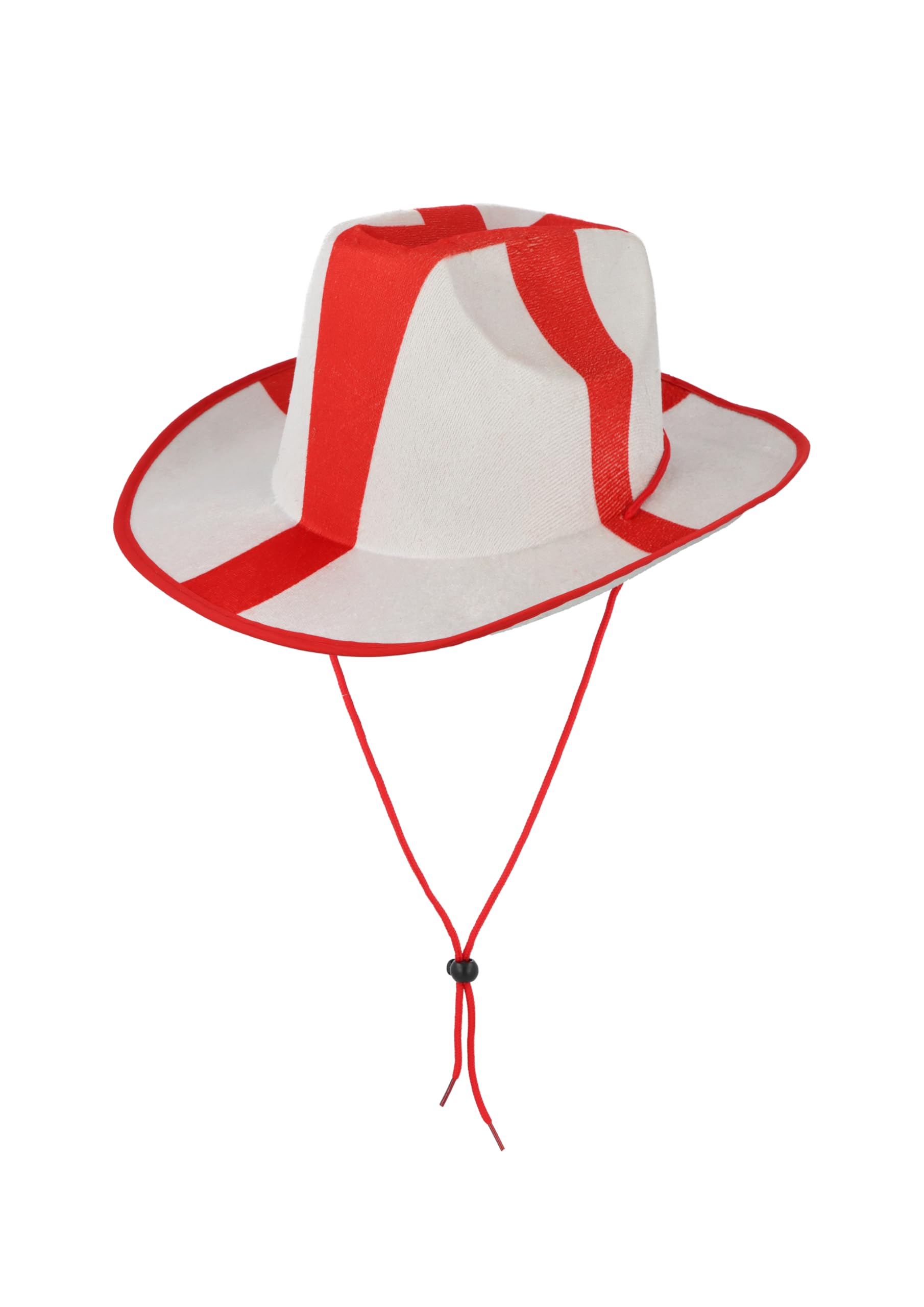 HENBRANDT England St. George's Cross White Cowboy Hat Adult - Fancy Dress Costume Accessory Sports Events Celebrations Party