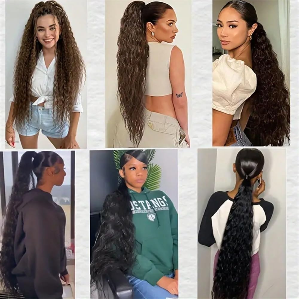 Pferdeschwanz Brasilianischer Remy-Menschenhaar-Pferdeschwanz, 20,3–66 cm, Afro-Locken, Clip-In-Extensions(22inches)