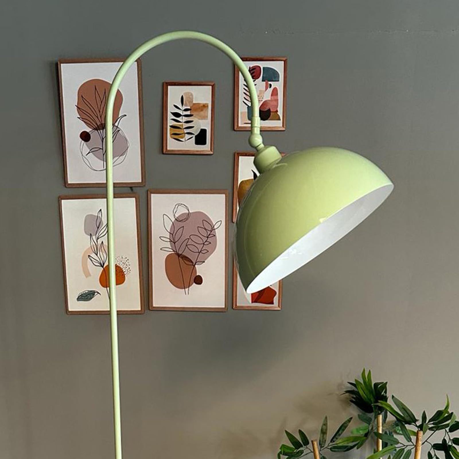 bamyum Gorkiede Floor Lamp Metal, Modern for Bedroom, Living Room, Children's Room with E27 Socket, 30 cm Wide, Adjustable Lampshade, Mint Green