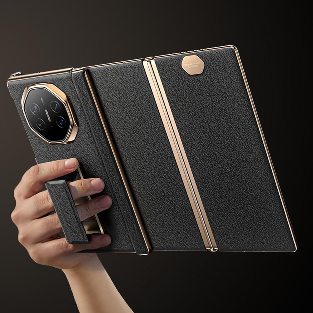 Etui z prawdziwej skóry do Huawei Mate XTs, lekkie luksusowe półpowlekane zamek błyskawiczny powłoka z niewidocznym uchwytem odpornym na wstrząsy, czerwony, XTS