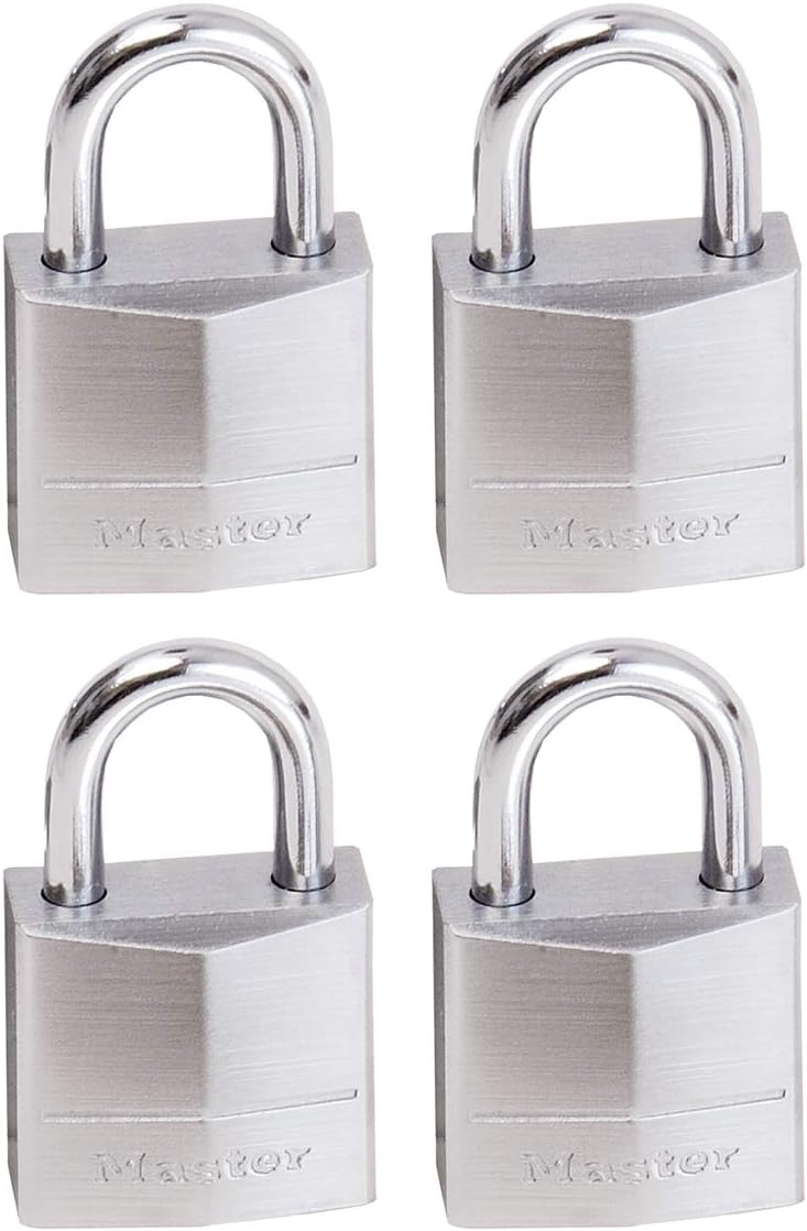 Pad Lock Heavy Duty 4-Pack Heavy Duty 40mm Steel Padlocks - Keyed Alike, Water Resistant, Plastic Covered Keyed Alike Steel Padlocks - Foto 4