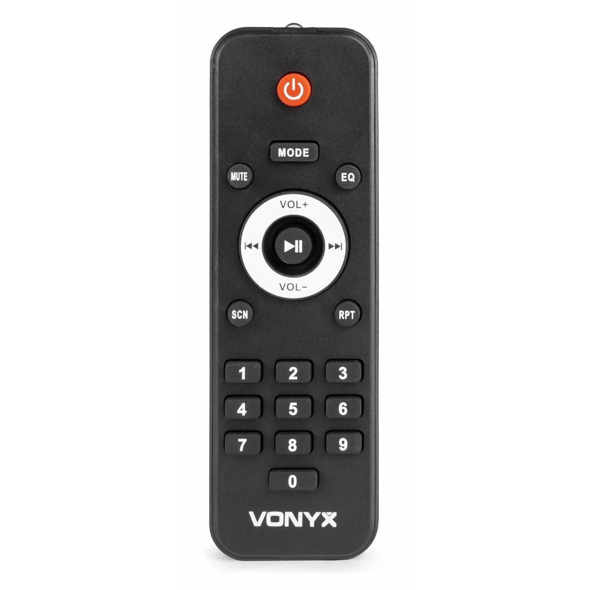 VONYX VSA10BT Enceinte Active 500W Amplifiée avec Bluetooth et MP3, Lecteur Multimédia, Port USB, Affichage LCD, Amplificateur Intégré, Bluetooth, Télécommande Incluse