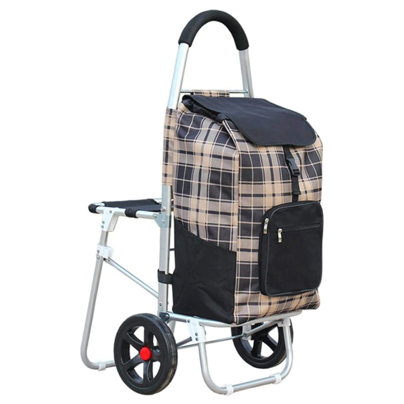 COSTWAY Chariot De Courses Pliable 50 L, Cadie à Roulettes De Courses