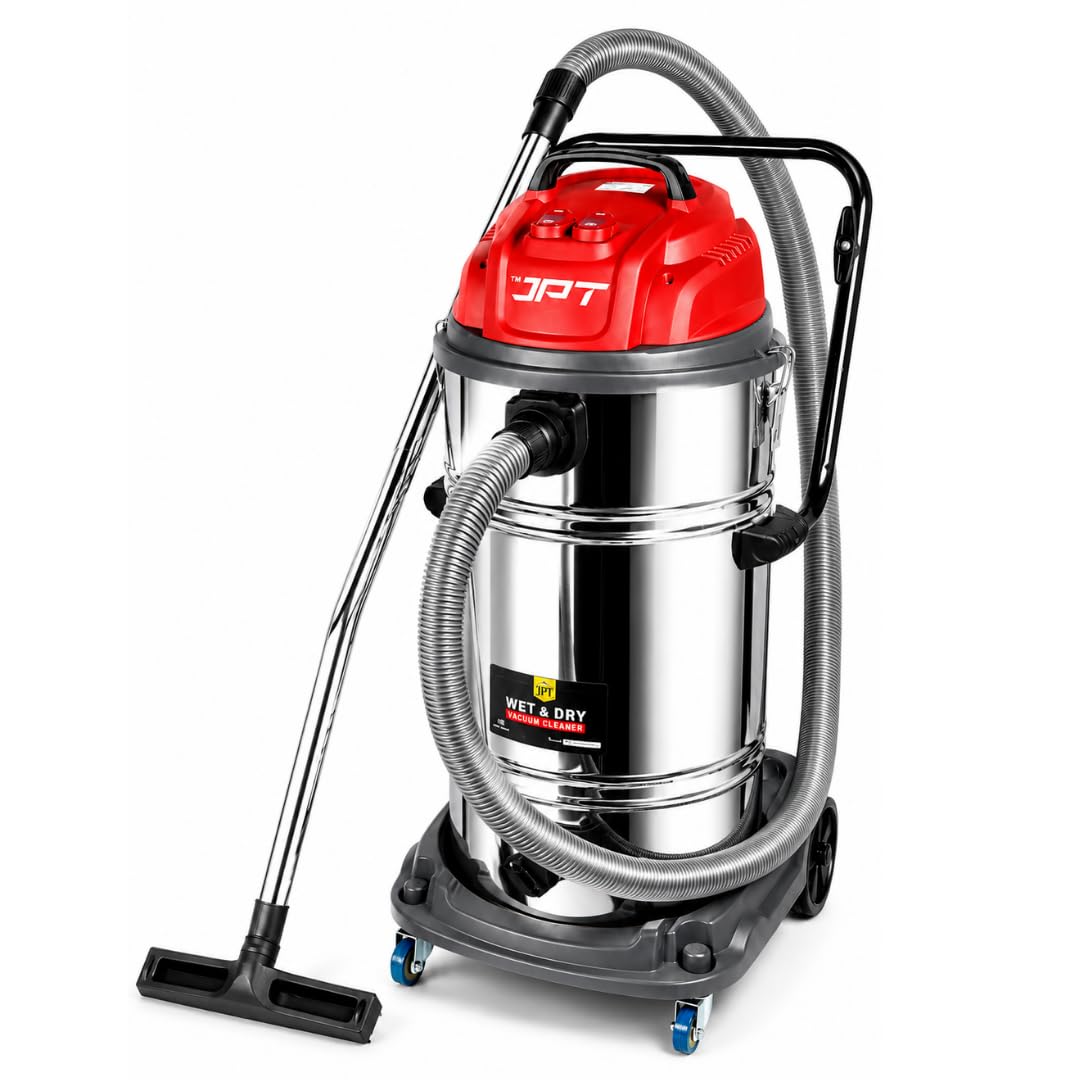 JPT High Power Commercial Wet & Dry Vacuum Cleaner - 70 litres | Stainless Steel | 3000W Double Motor | 28 KPA Suction | 2.8M Hose | HEPA Filtration | 99.6% Filtration
