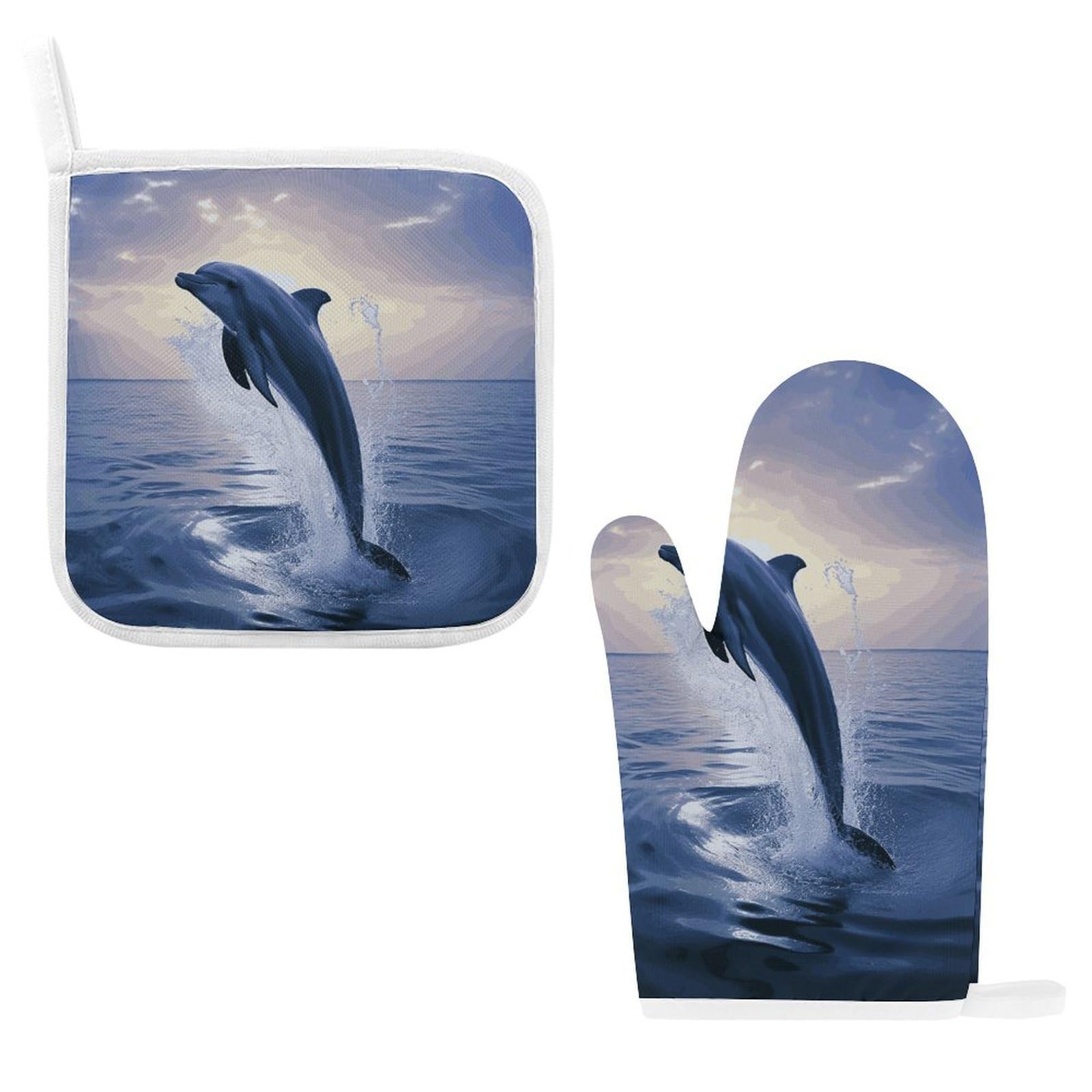 Fodpand Style Elegant Dolphin Oven Mitts And Pot Holders Sets