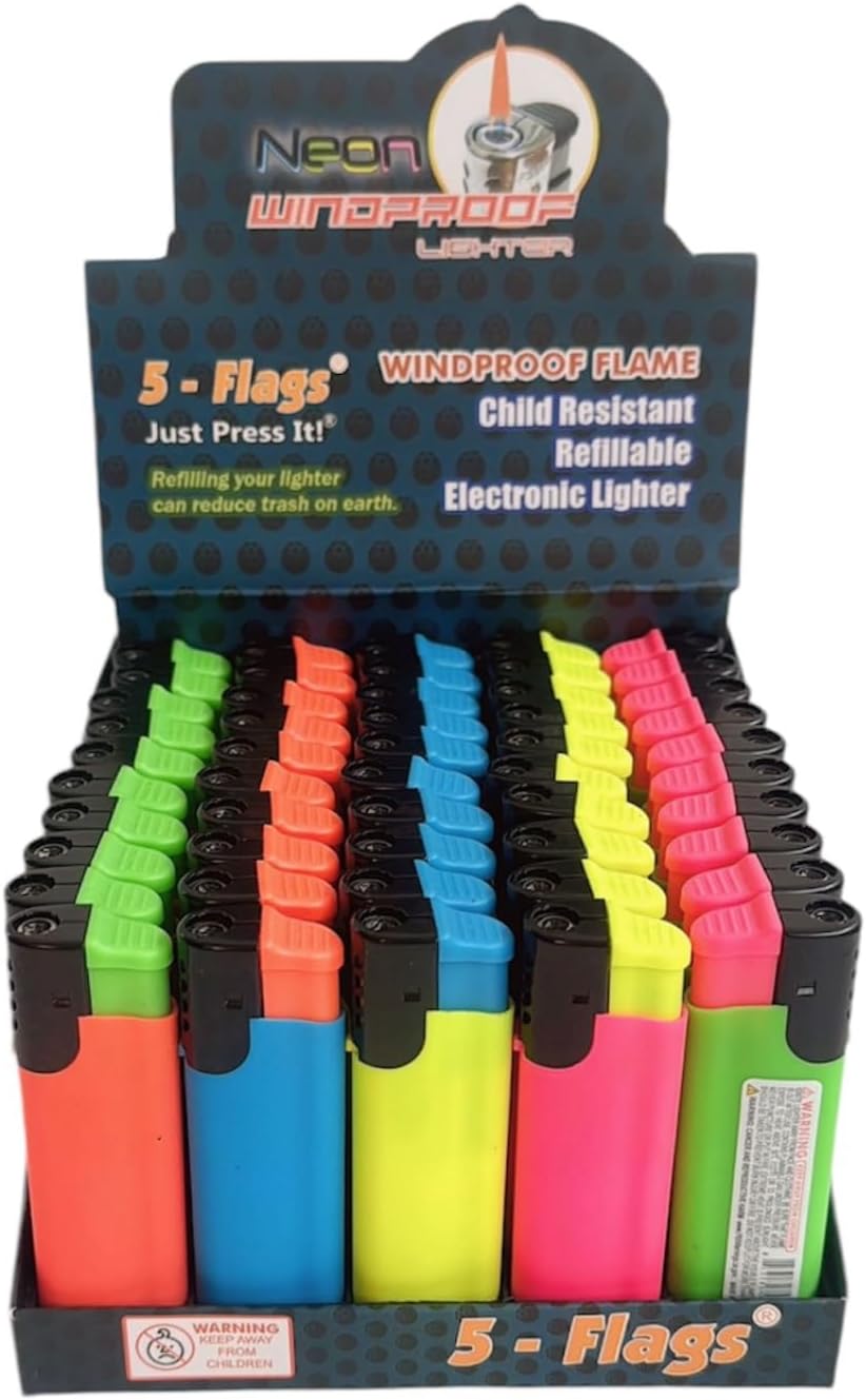 Five Flags Windproof Cigarette Lighters Torch Lighter 50 Pack