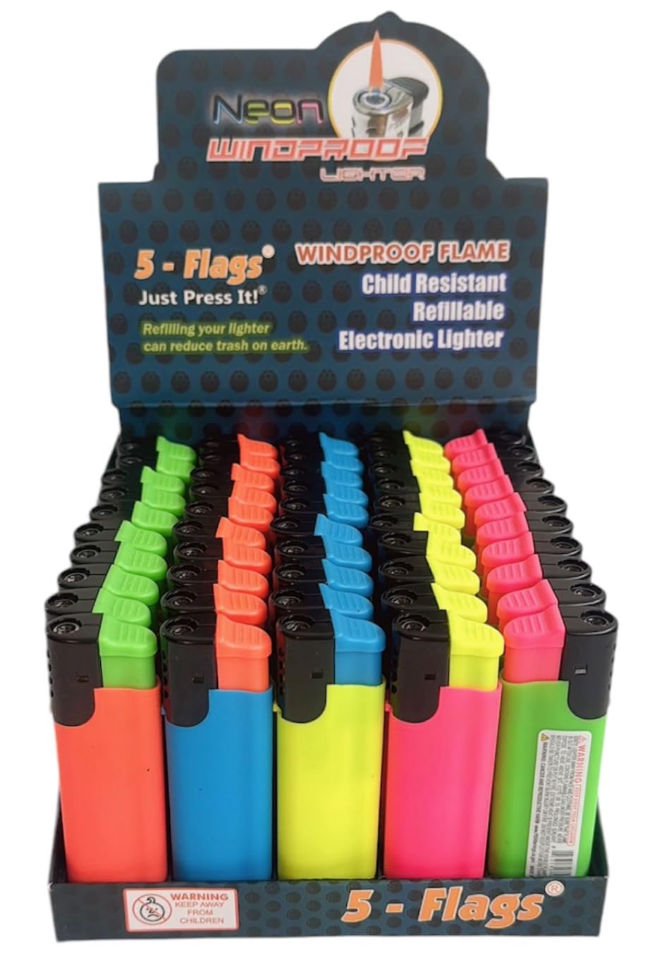 Five Flags Windproof Cigarette Lighters Torch Lighter 50 Pack