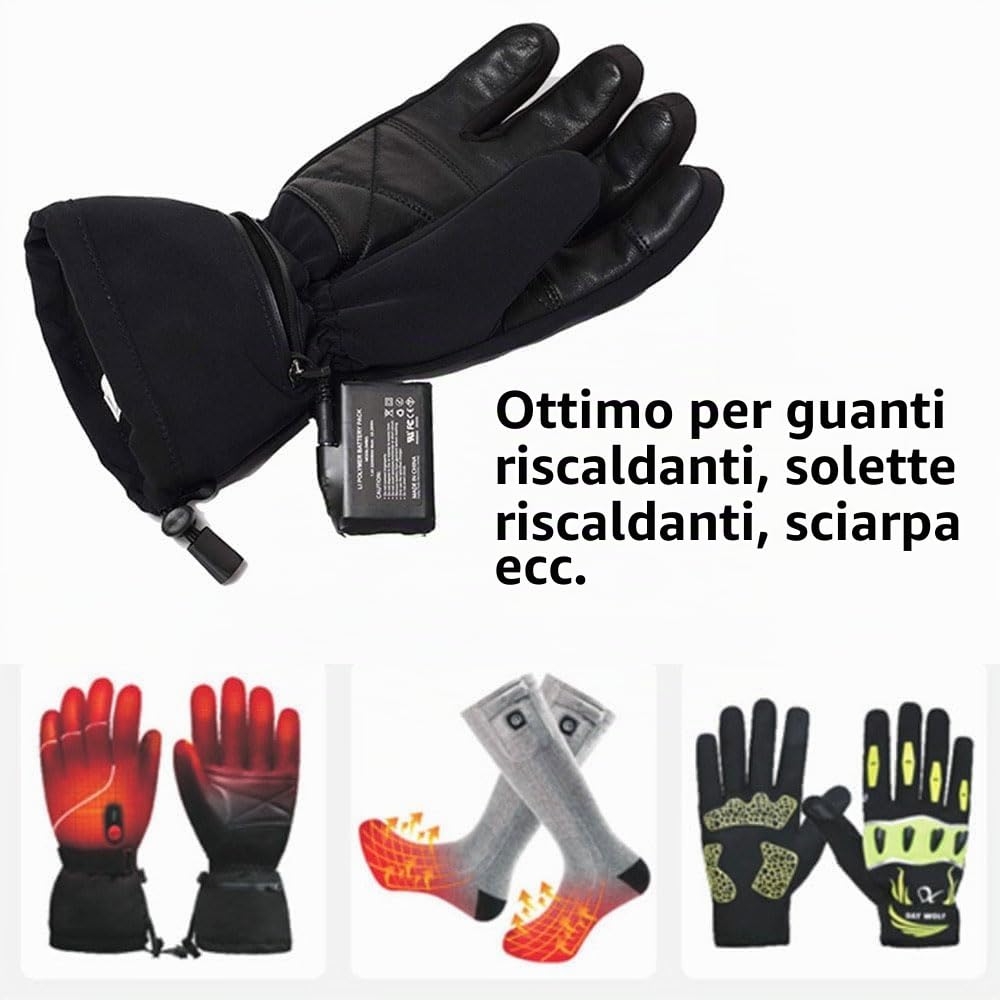 Batteria ricaricabile ai polimeri di litio da 2 pezzi, batterie da 2200 mAh 7,4 V per calzini riscaldati