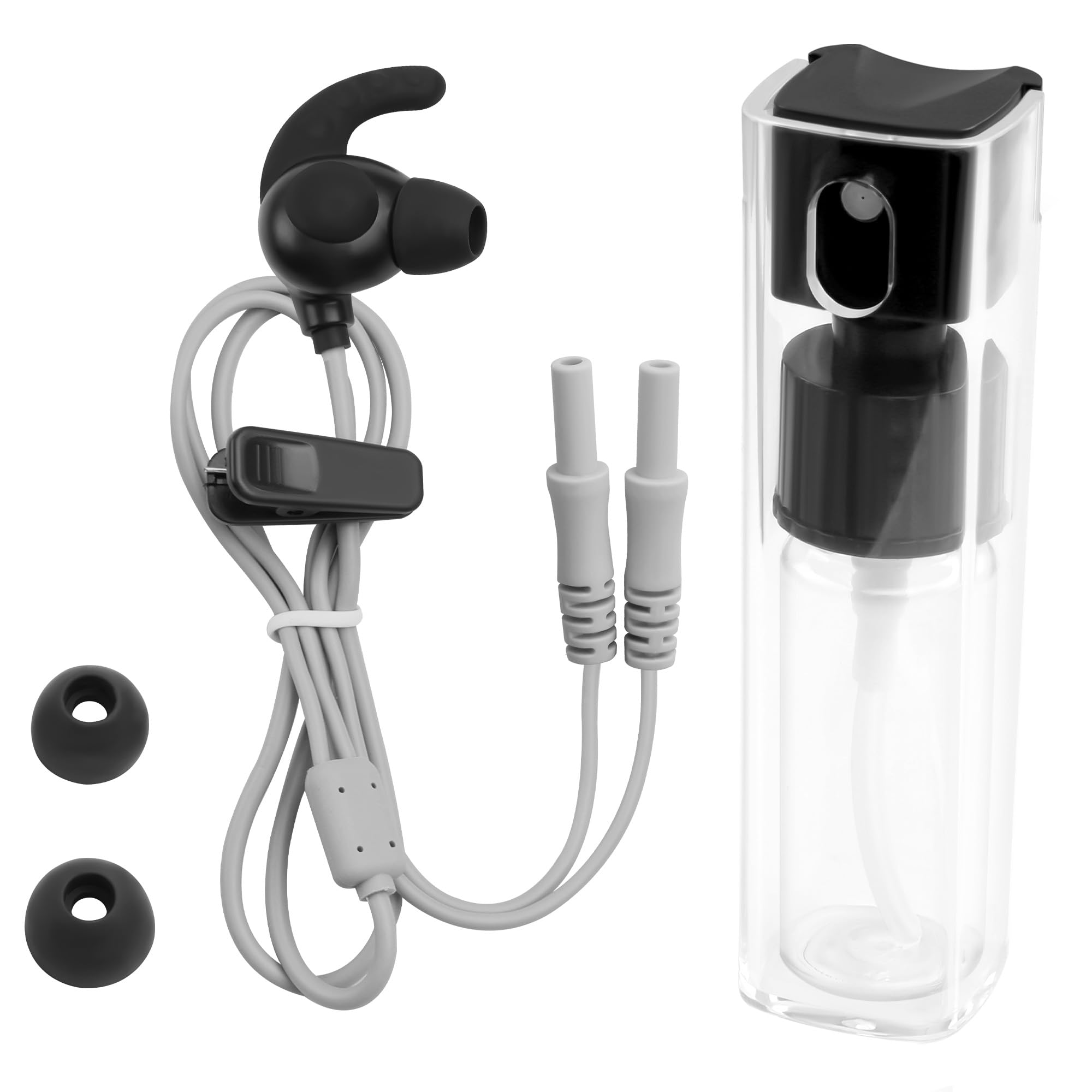 Vagus Nerve Stimulation Plug d'oreille vers connecteur avec flacon pulvérisateur et 2 embouts d'oreille remplaçables
