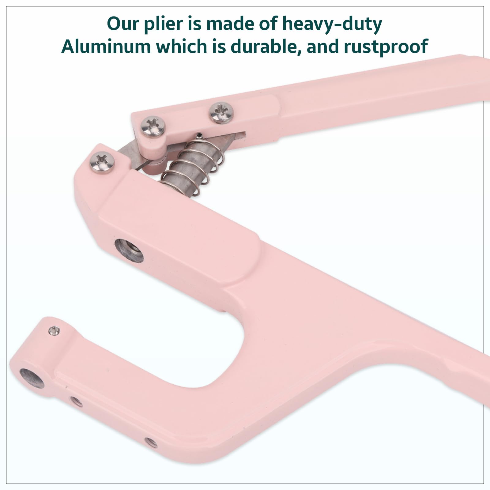 WedDecor Set di fustelle con bottoni a pressione da 15 mm e pinza ZYT rosa con morsetto da banco, bottoni senza cucire, kit di strumenti di installazione per giacche in pelle fai da te, borse, lavori