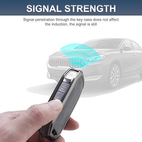 Miniatura 5 de YO&YOYE Compatible con funda para llavero Kia con llavero, Model2-gris